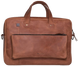 Кожаная сумка ручной работы с ремнем INCARNE BIZ для ноутбука 13-14 дюймов - Коньяк, цена | Фото 1