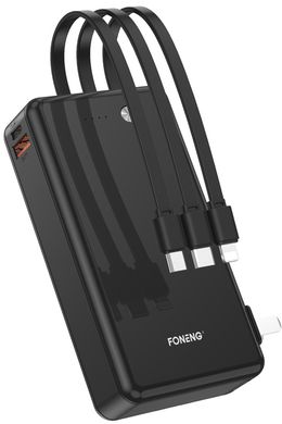 Портативний зарядний пристрій FONENG P40 PowerBank (10000 mAh) - Black, ціна | Фото