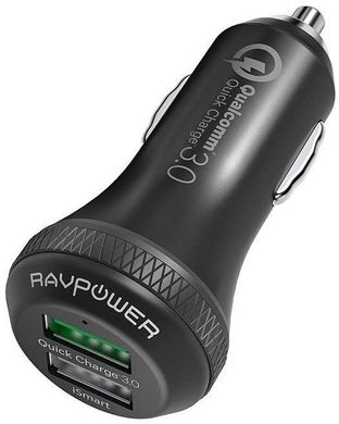 Автомобільна зарядка RAVPower Qualcomm Quick Charge 3.0 36W Dual USB Car Charger, ціна | Фото