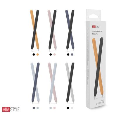 Чехол AHASTYLE Silicone Sleeves for Apple Pencil 2 - 2 pack, Navy Blue/Light Blue (AHA-01650-NNL), цена | Фото