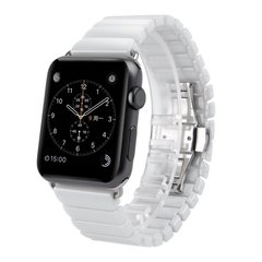Керамический ремешок STR 1-Bead Ceramic Band for Apple Watch 38/40/41 mm (Series SE/7/6/5/4/3/2/1) - White, цена | Фото