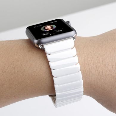 Керамический ремешок STR 1-Bead Ceramic Band for Apple Watch 38/40/41 mm (Series SE/7/6/5/4/3/2/1) - White, цена | Фото