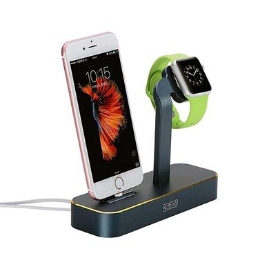 Посдтавка COTEetCI Base5 2-in-1 iPhone / Apple watch Stand - Space Gray (CS2095-GY), цена | Фото