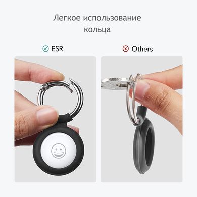 Силіконовий брелок з кільцем для AirTag ESR Cloud Tag Keychain (2шт) - Black/Red, ціна | Фото