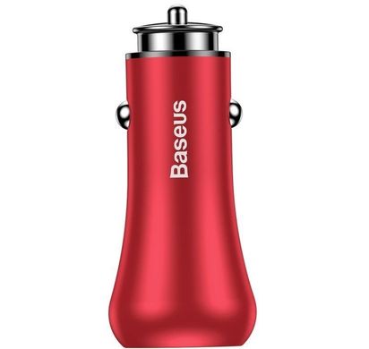 Автомобільна зарядка Baseus Gentleman 4.8A Dual-USB Car Charger Red (CCALL-GB09), ціна | Фото