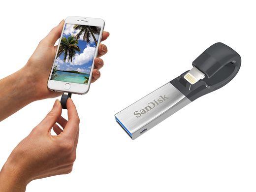 SanDisk iXpand USB 3.0 / Lightning for Apple iPhone, iPad 128Gb, цена | Фото