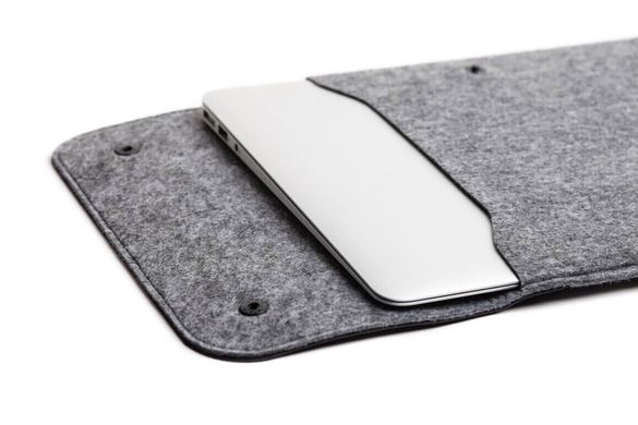 Вертикальний повстяний чехол для MacBook Pro 13 (2016-2022) | Air 13 (2018-2020) синій з сірим (GM65-13New), ціна | Фото