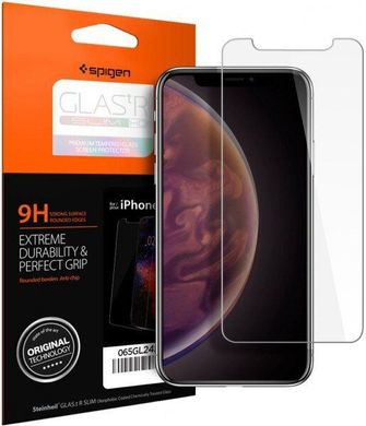 Захисне скло Spigen для iPhone XS Max Glass "Glas.tR SLIM HD" (1Pack), ціна | Фото