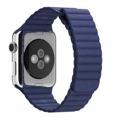 Кожаный ремешок STR Leather Loop Band for Apple Watch 42/44/45 mm (Series SE/7/6/5/4/3/2/1) - Cape Cod Blue, цена | Фото