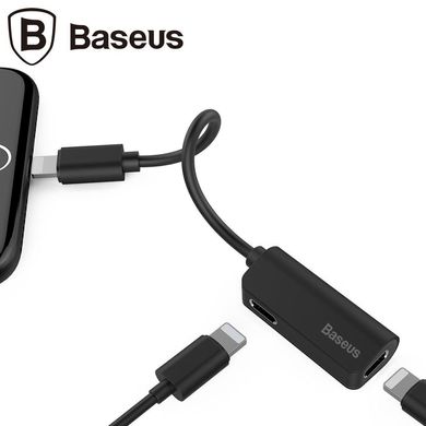 Перехідник Baseus iP Male to iP+iP Female Adapter L37 Чорний, ціна | Фото