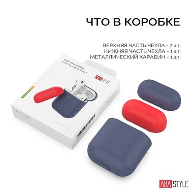 Чехол для Apple AirPods AHASTYLE Two Color Silicone Case for Apple AirPods - Yellow/Mint Green (AHA-01380-YYM), цена | Фото