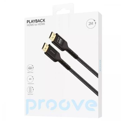 Кабель Proove PlayBack HDMI to HDMI 2м - Black, ціна | Фото