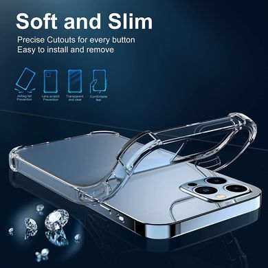 Силиконовый противоударный чехол MIC WXD Силикон 0.8 mm для iPhone 13 Pro Max - Clear, цена | Фото