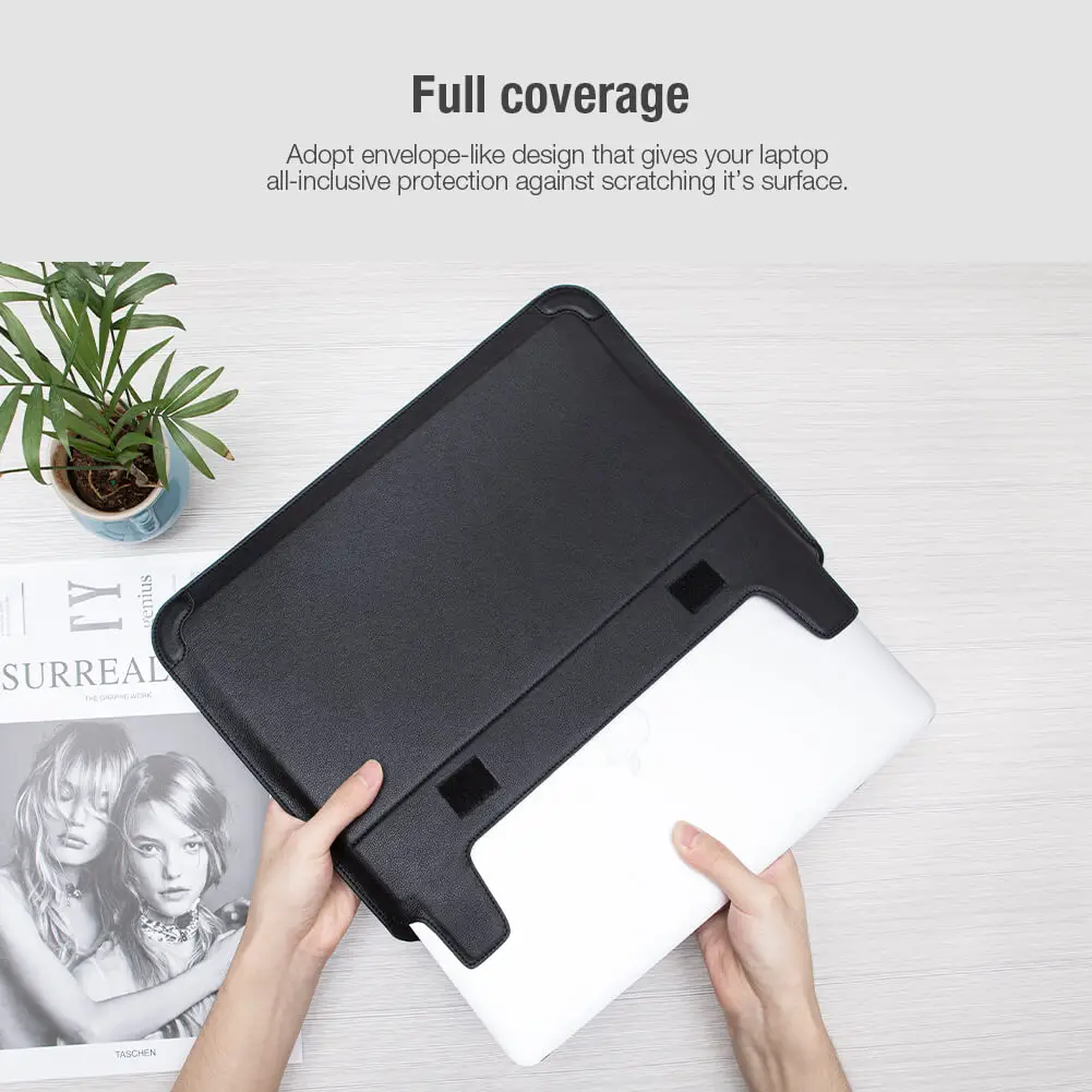 Кожаный чехол-конверт с подставкой Nillkin Versatile Laptop Sleeve MacBook 14（Horizontal design) - Black