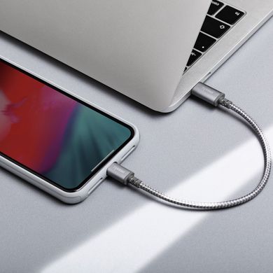 Кабель Moshi Integra™ USB-C to Lightning Cable Titanium Gray (0.25 m) (99MO084043), ціна | Фото