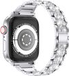 Металевий ремінець STR 3-bead Diamond Metal Band for Apple Watch 41/40/38 mm (Series SE/7/6/5/4/3/2/1) - Silver, ціна | Фото