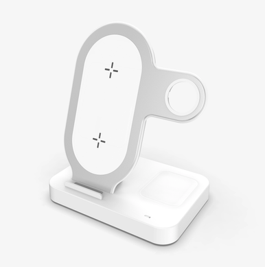 Беспроводное зарядное устройство STR X4 Plus 3in1 Wireless Charging for iPhone/Watch/AirPods - White, цена | Фото
