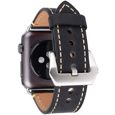 Кожаный ремешок для Apple Watch 42mm Mkeke Vintage Leather Band - Black, цена | Фото