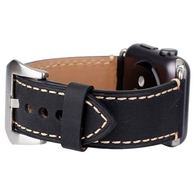 Кожаный ремешок для Apple Watch 42mm Mkeke Vintage Leather Band - Black, цена | Фото