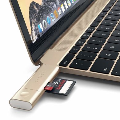 Адаптер Satechi Aluminum Type-C USB 3.0 and Micro/SD Card Reader Silver (ST-TCCRAS), ціна | Фото