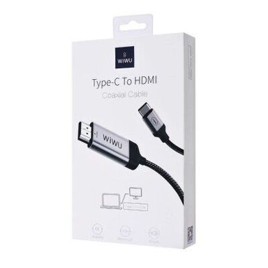 Кабель WIWU X9 USB-C to HDMI 2m - Black, цена | Фото