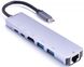 Перехідник ZAMAX 6in1 (2xUSB-C PD/2xUSB 3.0/HDMI/Ethernet) - Gray, ціна | Фото 1