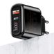Зарядное устройство USAMS T23 QC3.0+PD3.0 18W Digital Display Fast Charger (EU) - Black (US-CC085), цена | Фото 2