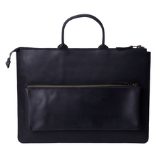 Кожаный чехол-сумка ручной работы INCARNE MARYLAND для MacBook Air 15 (2023-2024) М2/М3 - Черный