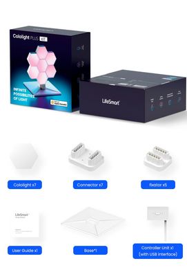 Набір розумних світодіодних панелівй LifeSmart Cololight PLUS KIT (9 шт) работает с Apple HomeKit / Amazon Alexa / Google Assistant, ціна | Фото