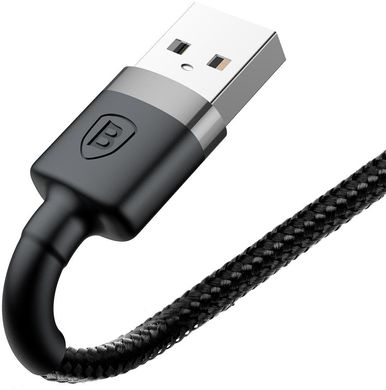 Кабель Baseus Cafule Cable USB to Lightning 2A (1m) Gray+Black (CALKLF-BG1), ціна | Фото