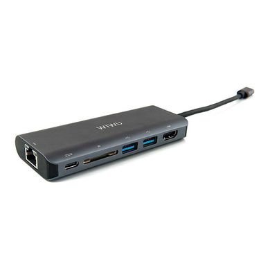 Адаптер WIWU H1 Plus HUB 6 in 1 HDMI / 2xUSB / Ethernet / SD-card - Silver (H1PLUS-SILVER), цена | Фото
