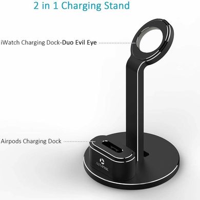 Док-станция STR 2 in 1 Multi-functional Stand for AirPods / Apple Watch - Silver, цена | Фото