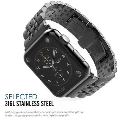 Металевий ремінець STR 7-Bead Metal Band for Apple Watch 38/40/41 mm (Series SE/7/6/5/4/3/2/1) - Silver, ціна | Фото