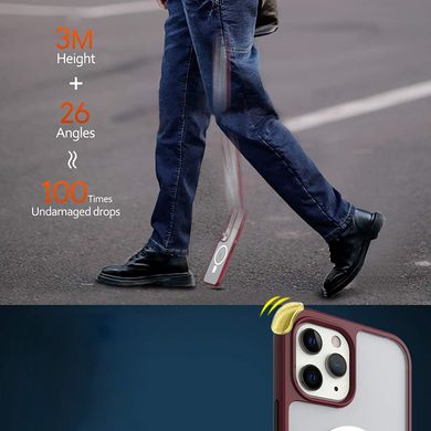 Матовий протиударний чохол з MagSafe MIC Shadow Matte Case with MagSafe (PC+TPU) iPhone 12/12 Pro - Red, ціна | Фото