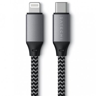 Кабель Satechi USB-C to Lightning Cable Space Gray (25 cm) (ST-TCL10M), ціна | Фото