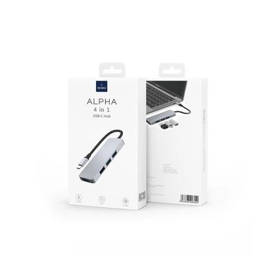 Хаб WIWU Alpha 440 Pro (USB-C to 4xUSB 3.0) - Gray, ціна | Фото