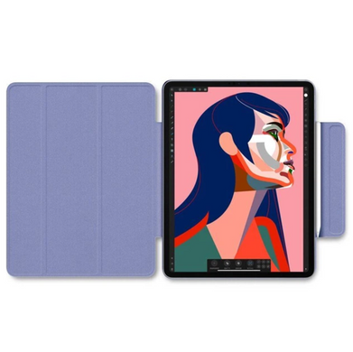 Магнітний силіконовий чохол-книжка STR Buckles Magnetic Case для iPad Pro 12,9 (2018 | 2020 | 2021 | 2022) &mdash; Lavender, ціна | Фото