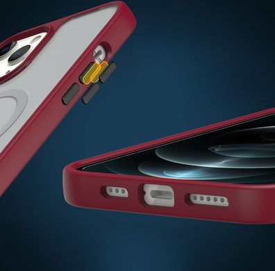 Матовий протиударний чохол з MagSafe MIC Shadow Matte Case with MagSafe (PC+TPU) iPhone 12/12 Pro - Red, ціна | Фото