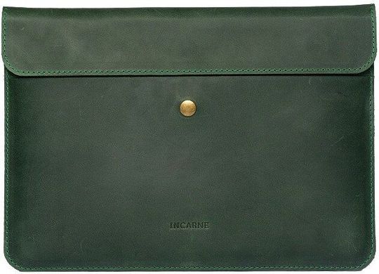 Шкіряний чохол ручної роботи INCARNE LAB для будь якого ноутбука (індивідуальний пошив) - Зелений, ціна | Фото