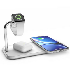 Беспроводное зарядное устройство Zens Dual Aluminium Wireless Charger + Apple Watch 10W White (ZEDC05W/00), цена | Фото