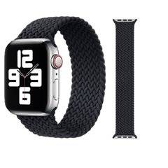 Тканевый монобраслет STR Braided Solo Loop (OEM) for Apple Watch 42/44/45/49 mm (Размер S) - Charcoal, цена | Фото