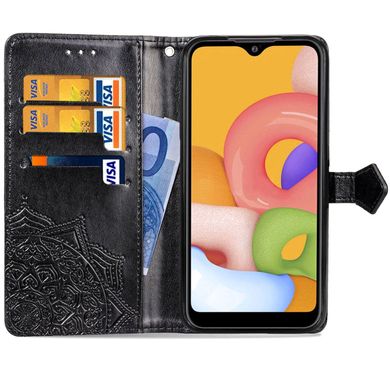 Кожаный чехол (книжка) Art Case с визитницей для Samsung Galaxy A01 - Черный, цена | Фото