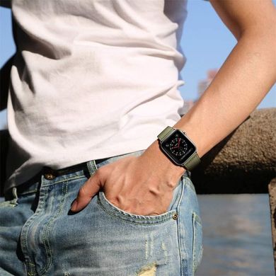 Кожаный ремешок STR на современной застежке для Apple Watch 41/40/38 mm - Black, цена | Фото