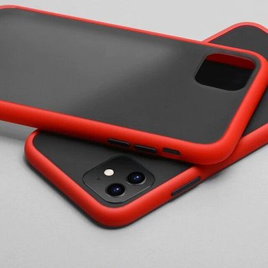Матовий протиударний чохол MIC Matte Color Case for iPhone 11 Pro Max - Red/black, ціна | Фото
