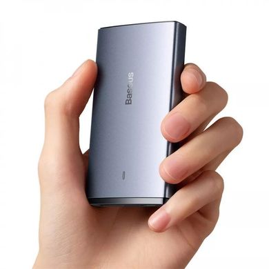 Зарядний пристрій Baseus GaN5 Pro Ultra-Slim 65W (Type-C + USB) + Кабель Type-C to Type-C 100W (1м) - Gray (CCGP150113), ціна | Фото