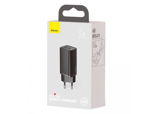 Зарядное устройство Baseus GaN2 Lite Quick Charger 65W (2 Type-C) - White (CCGAN2L-E02), цена | Фото