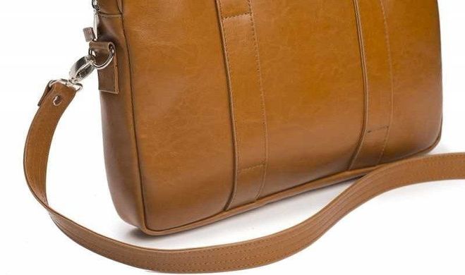 Кожаная сумка для ноутбука EDYNBURG на ремне каштановая Solier SL20, цена | Фото