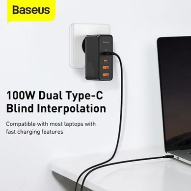 Зарядное устройство Baseus GaN2 Pro Quick Charger 100W (2Type-C + 2USB) - Black (CCGAN2P-L01), цена | Фото