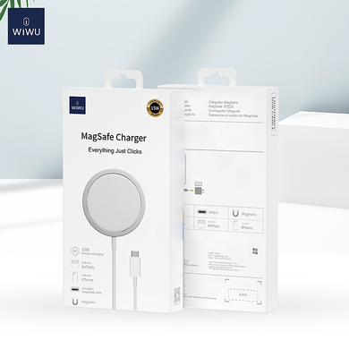 Беспроводная зарядка с MagSafe WIWU Magsafe Charger - White, цена | Фото