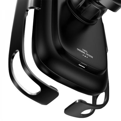 Бездротовий зарядний пристрій Baseus Rock-solid Electric Holder Wireless charger (WXHW01-01) Black, ціна | Фото